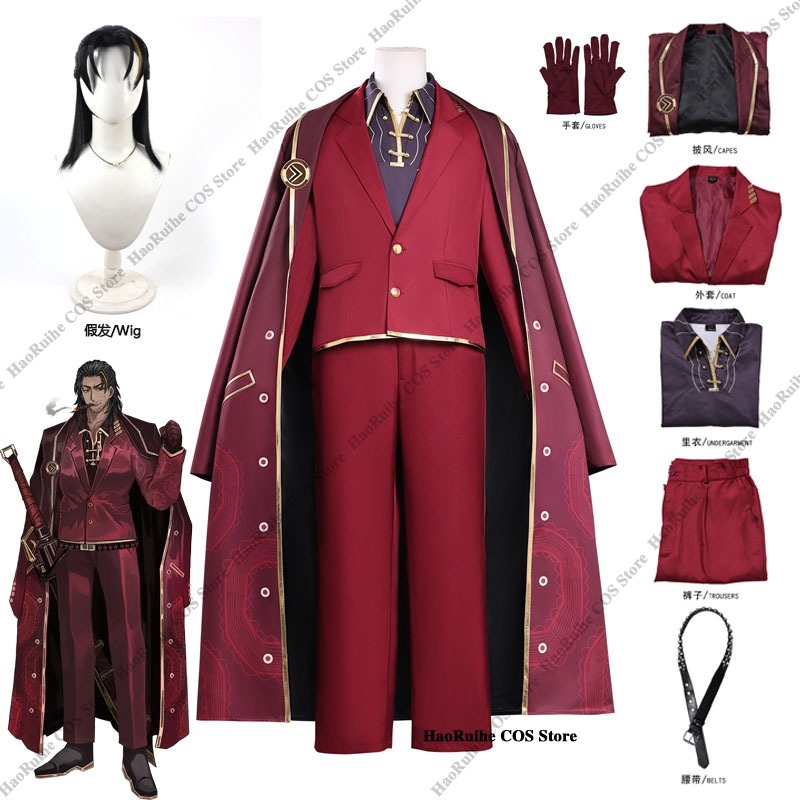 Anime Cosplay Waifu - ホットリンバスカンパニーレイヘンコスプレ衣装ウィッグ帽子手袋アニメキャラクター衣装ハロウィンパーティーカーニバルクリスマス男性コスプレ