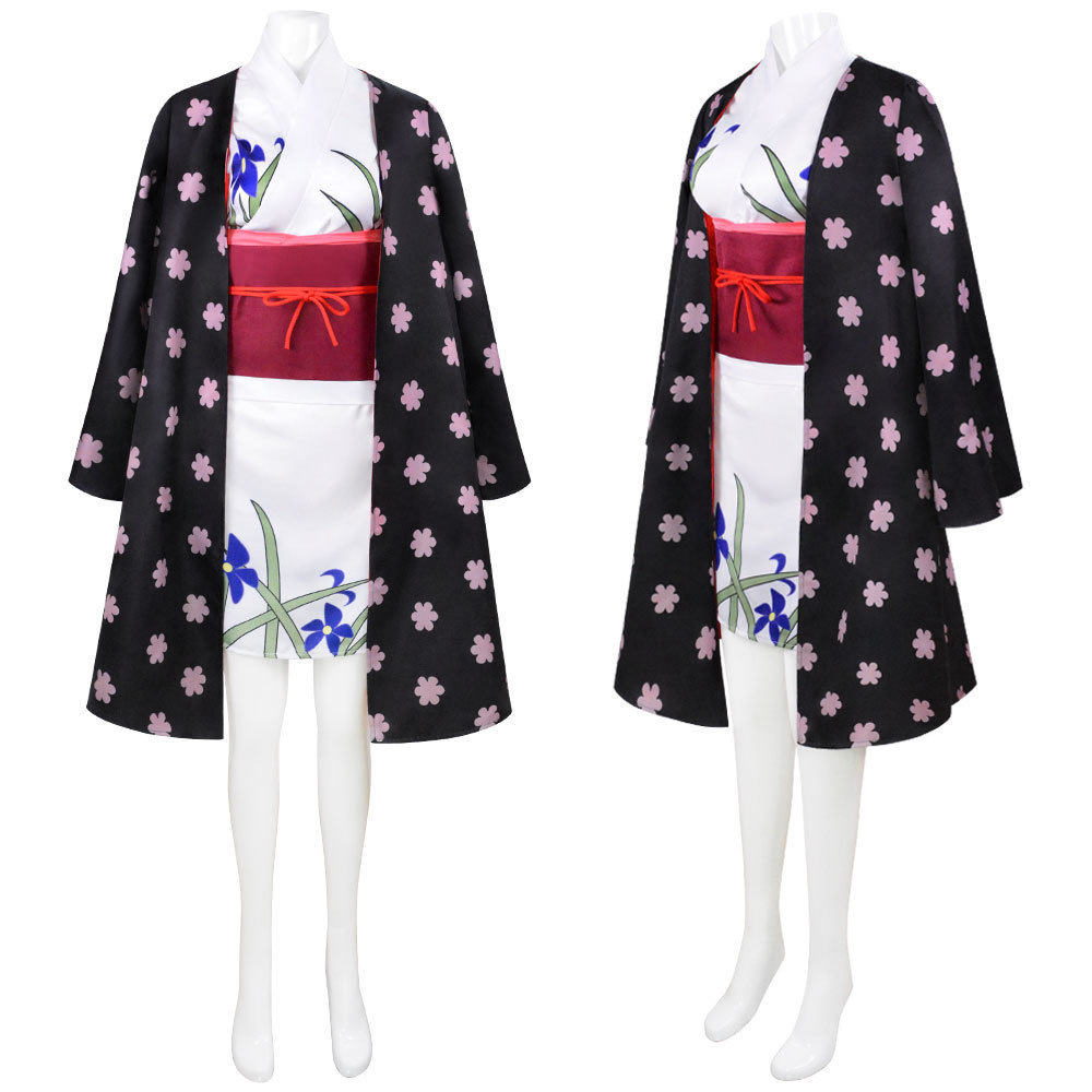 Anime Cosplay Com - コスプレ衣装 ニコ・ロビン ウノ国着物 花柄マントセット 女性用衣装 ディスフラズ