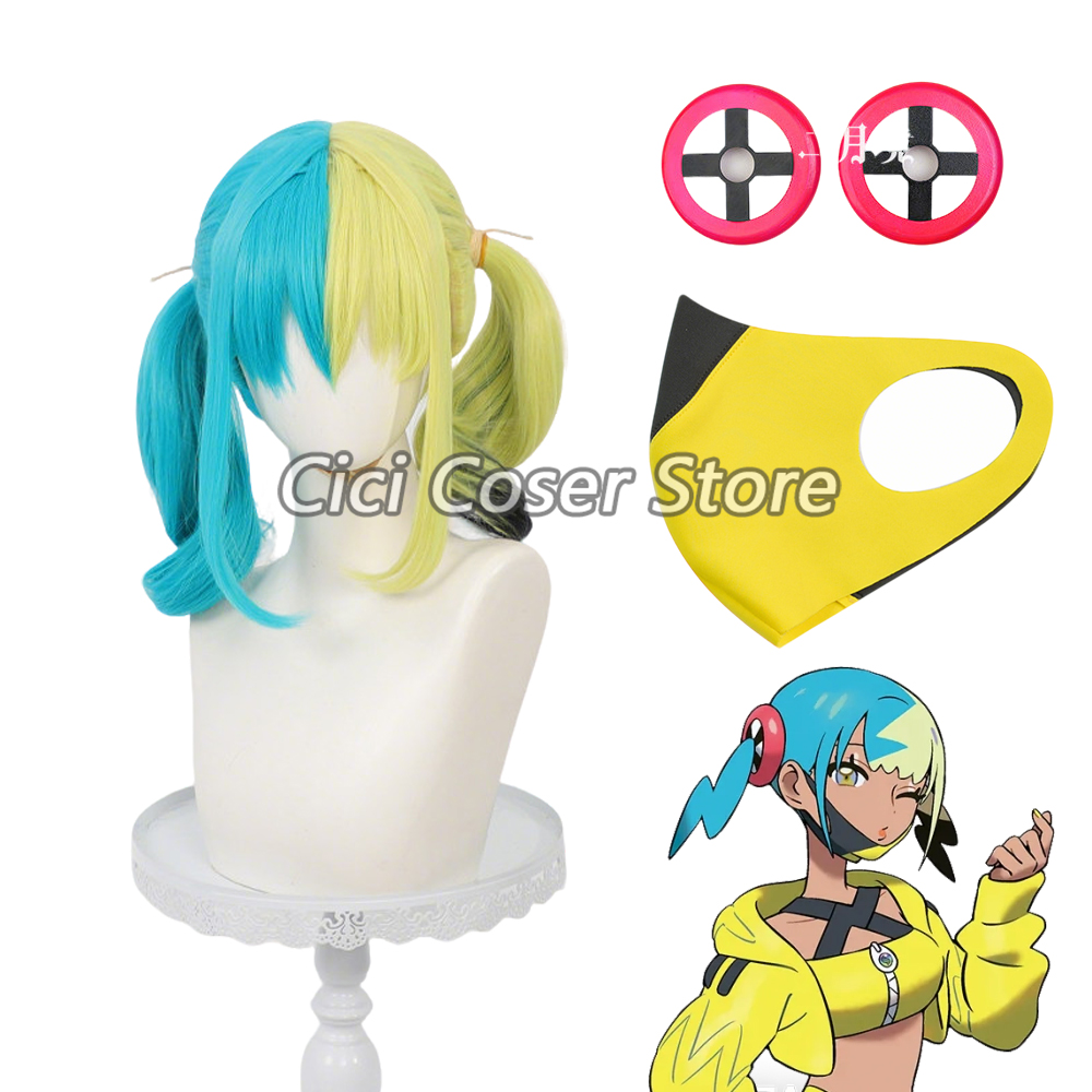 Anime Cosplay Mujer - アニメカナリコスプレウィッグ耐熱黄緑ピグテール女性人工毛ハロウィンパーティーカーニバルロールプレイ用