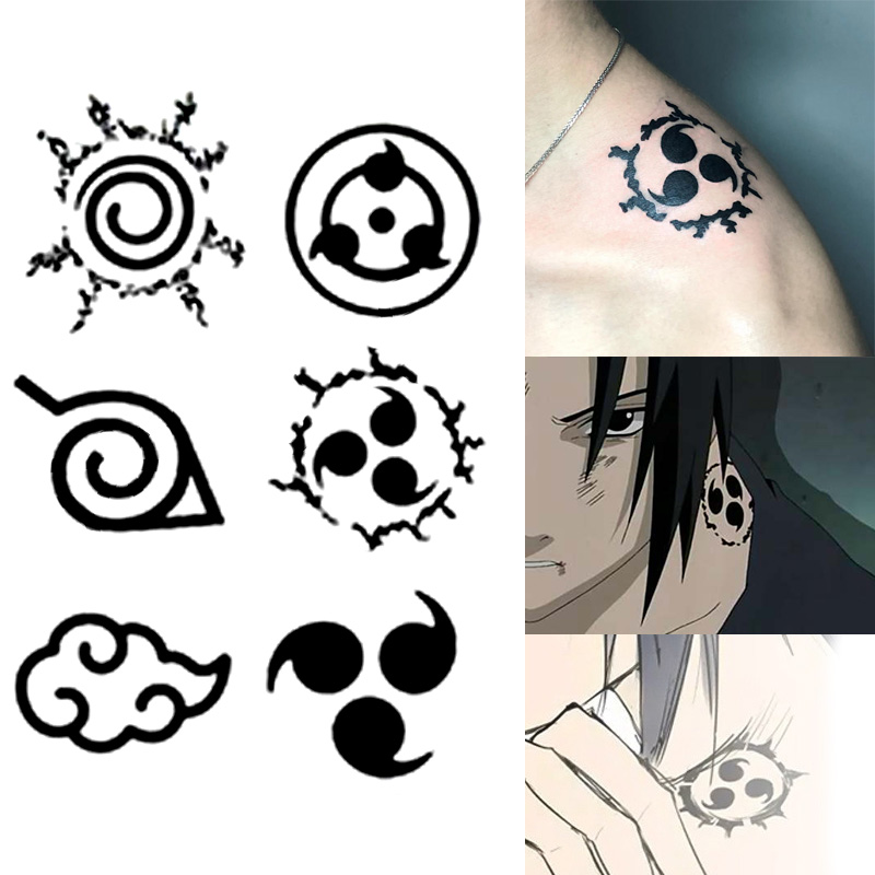 Naruto Headband Metal - アニメナルトタトゥーステッカーおもちゃ天国の呪い漫画ロゴコスプレ小道具防水一時的なタトゥーステッカーおもちゃギフト