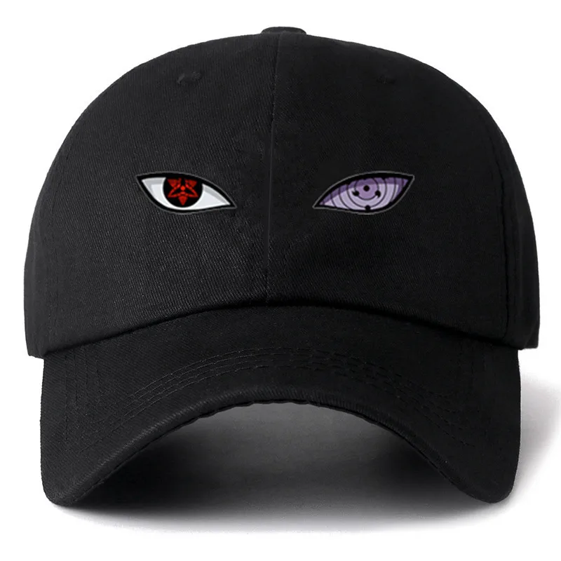 Naruto Headband Metal - 高品質アニメ目スナップバックキャップ綿野球帽男性女性ヒップホップお父さん帽子骨ガロスドロップシッピング
