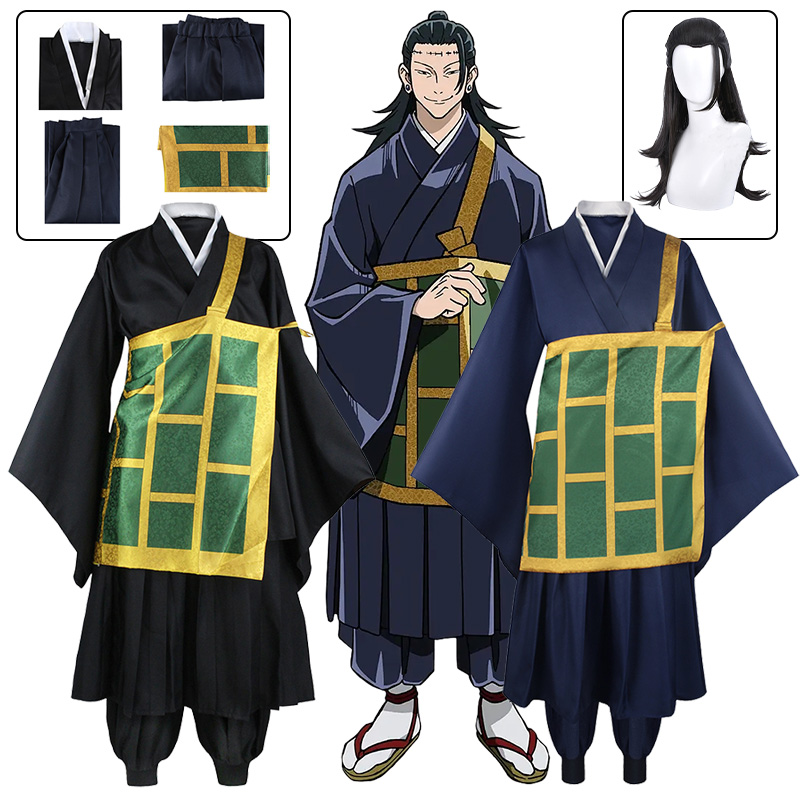 Jujutsu Kaisen Uniform - Geto Suguru コスプレ衣装アニメ呪術廻戦 Suguru Geto コスプレ制服黒青服ハロウィンコスチューム大人