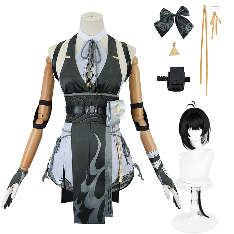 Anime Cosplay Mujer - 女性ローバーコスプレ荒波コスプレ衣装ウィッグ女性ドレスハロウィンカーニバルパーティーロールプレイング服衣装