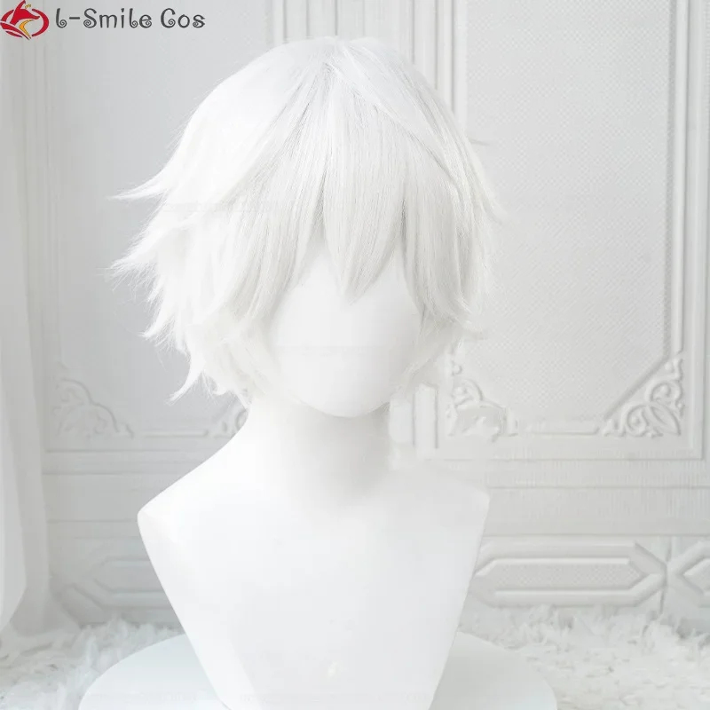 Cosplay Anime Killua Zoldyck - xiaoxiao アニメキルア・ゾルディックコスプレ 30 センチメートルショート男性シャギーレイヤードホワイトウィッグ耐熱人工毛ハロウィンパ
