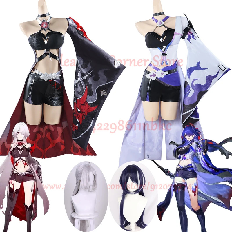 Anime Cosplay Waifu - 在庫ありアケロンコスプレ衣装 Honkai スターレールアケロンコスプレドレス衣装ウィッグ靴黄泉黄泉コスプレ小道具