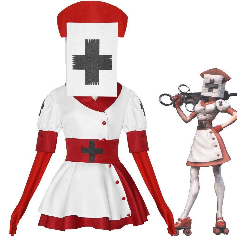 Anime Cosplay Nurse - ゲームダークディセプションリーパーナースコスプレ衣装フルセット女性用アニメゲームホラーナース衣装ハロウィンエスケープルーム用