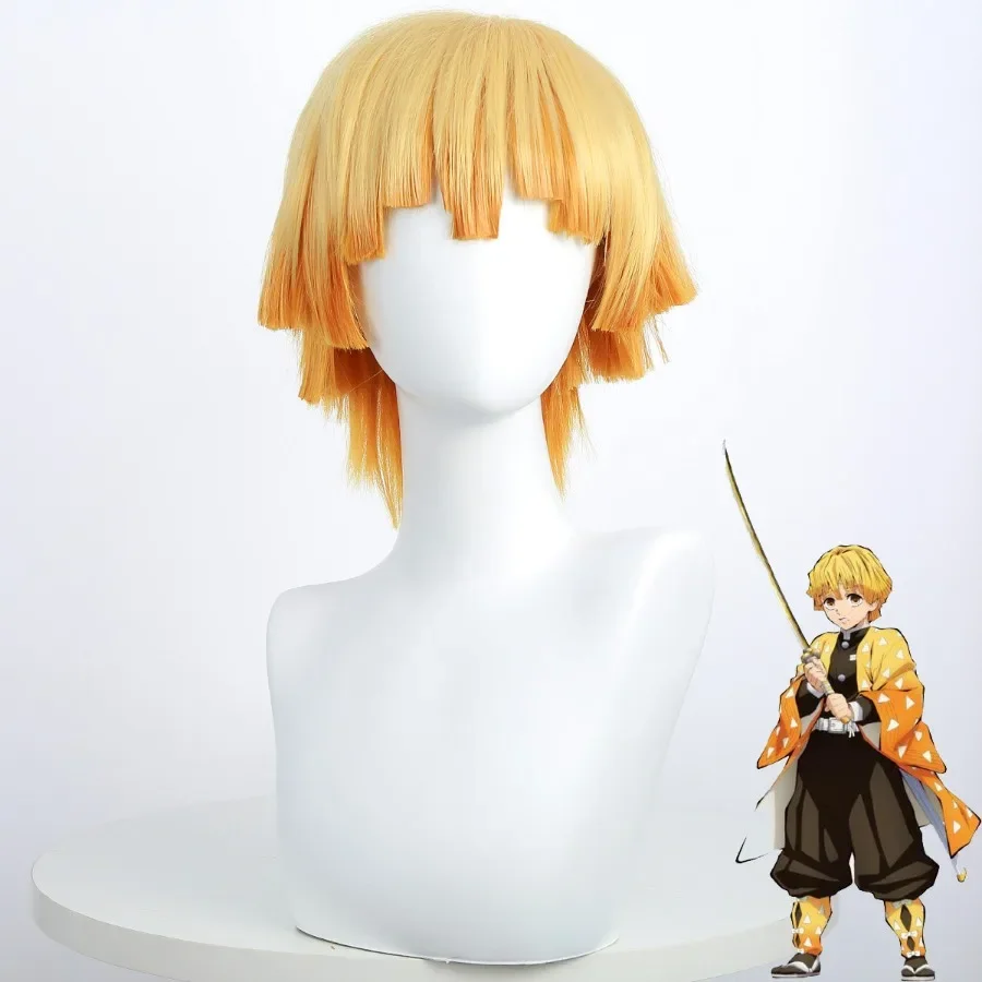 Zenitsu アニメコスプレウィッグショートイエローウィッ - Cosplay Anime Zenitsu のレビューと価格