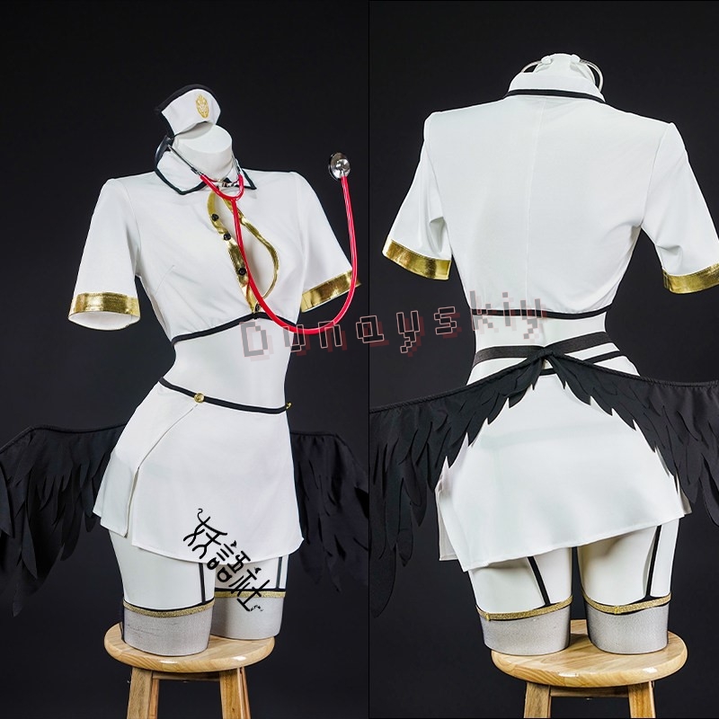 オーバーロードアルベドゴシック天使ナースコスプレ衣装ミニドレ - Anime Cosplay Nurse のレビューと価格