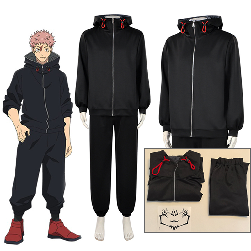 呪術廻戦 虎杖悠仁 コスプレ衣装セット ウィッグ付き ブラッ - Jujutsu Kaisen Uniform のレビューと価格