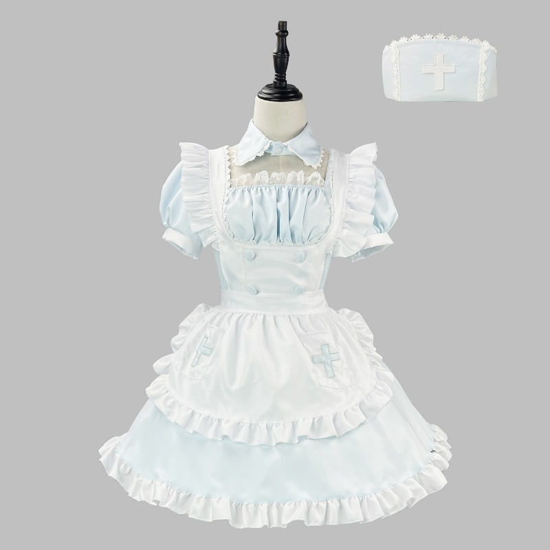 アニメナース制服セットコスプレ衣装かわいいブルー/ピンクメイ - Anime Cosplay Nurse のレビューと価格
