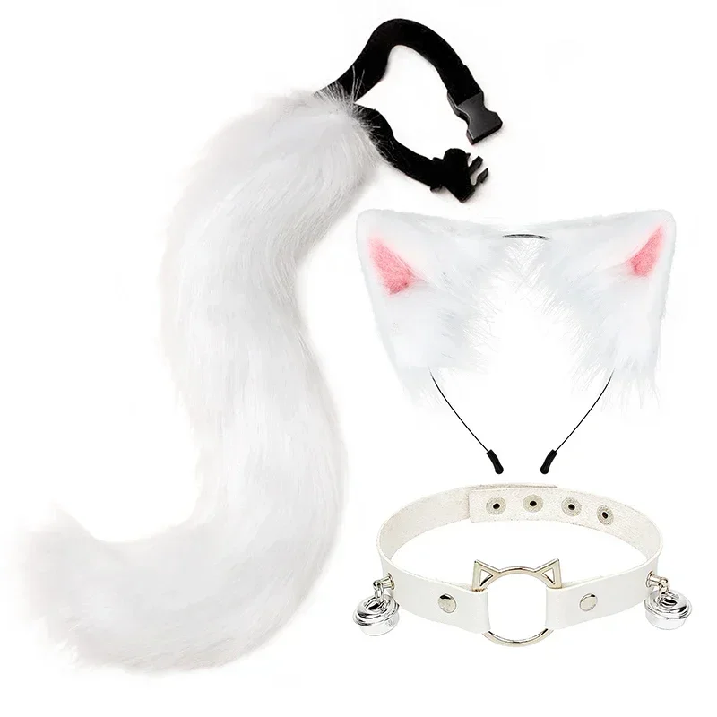フェイクファーフォックスコスプレセット 猫耳カチューシャ 尾 - Anime Cosplay Simple のレビューと価格