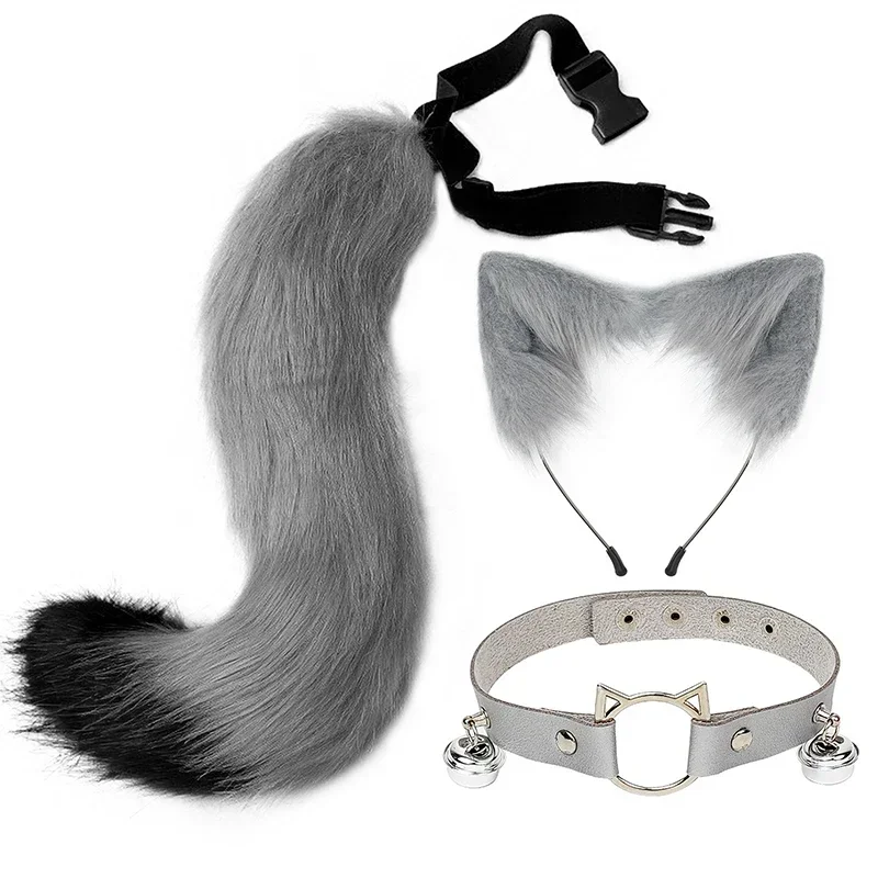 フェイクファーフォックスコスプレセット 猫耳カチューシャ 尾 - Anime Cosplay Simple のレビューと価格