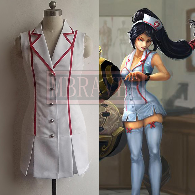 2025 Lol アカリ スキン ナース ハロウィン コスプ - Anime Cosplay Nurse のレビューと価格