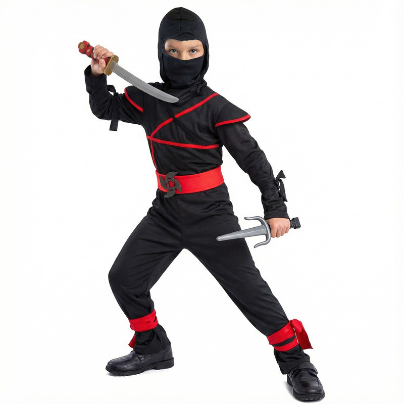 子供用侍コスチューム 忍者コスプレ ハロウィンパーティー コ - Anime Cosplay Boy のレビューと価格